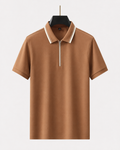 Ashcombe Stripe-Collar Zip Polo