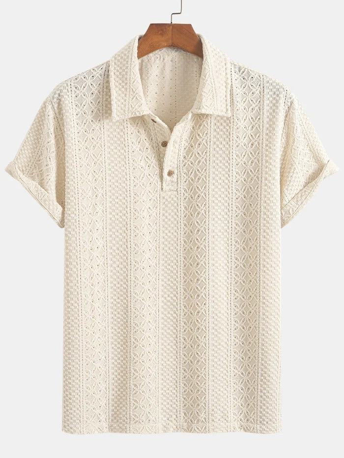 Textured Knit Polo Shirt